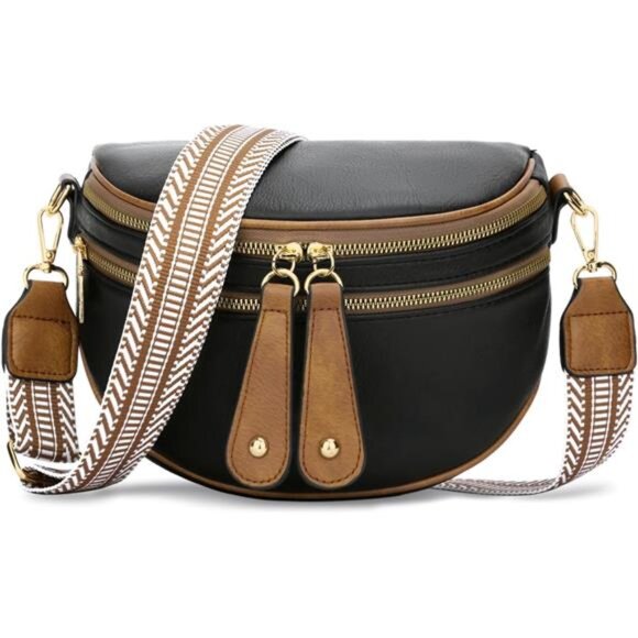 Crossbody Sling Bag for Women Trendy Black Brown - Picture 1 of 6